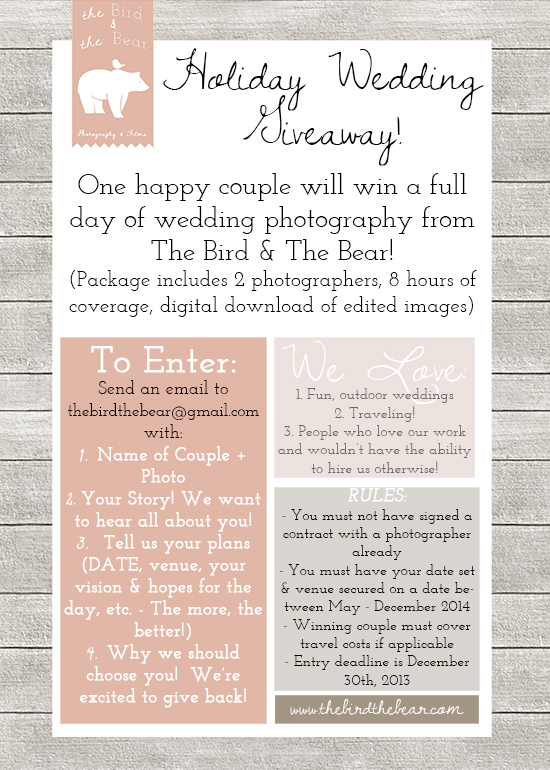 Wedding Photography Giveaway!
