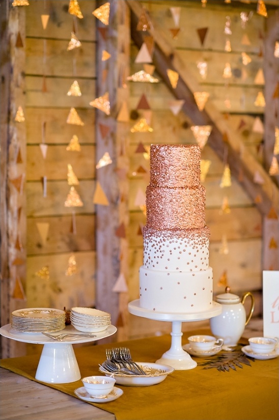 4 tier copper wedding cake