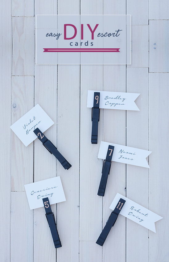 Chalkboard Clothespin DIY Escort Cards