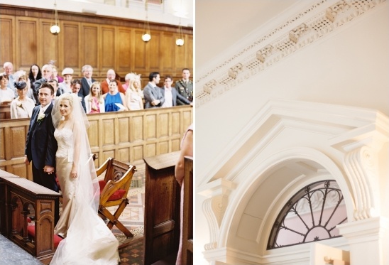 Bride and groom at church wedding ceremony