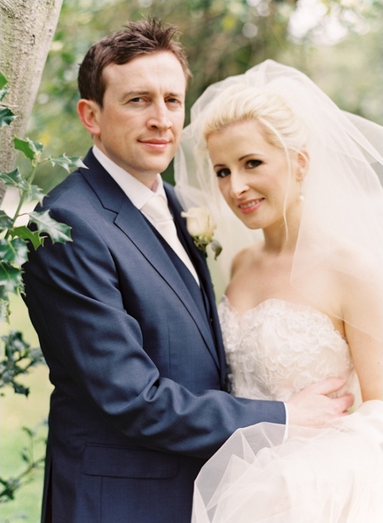 Happy couple in wedding attire