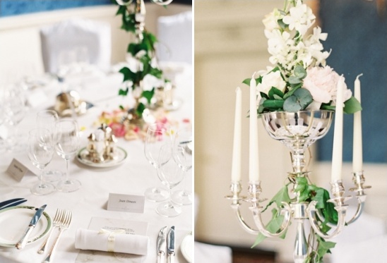 Elegant floral centerpiece with candles