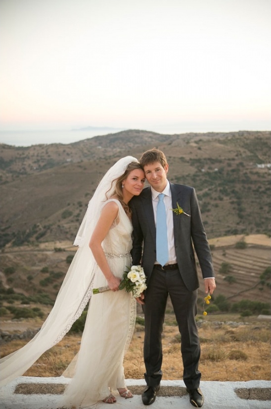 Bride and groom embrace on their wedding day