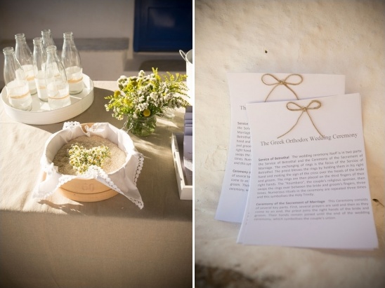 Greek Orthodox wedding favors and ceremony programs