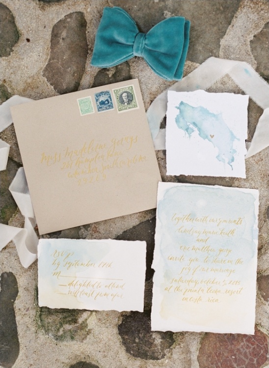 watercolor wedding invitations by lydia robins hendrix