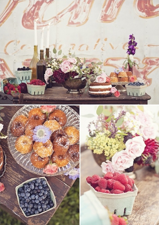 berry and baked goods dessert table