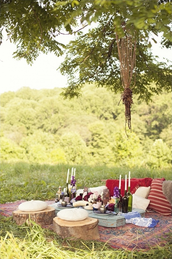 bohemian sweetheart table idea