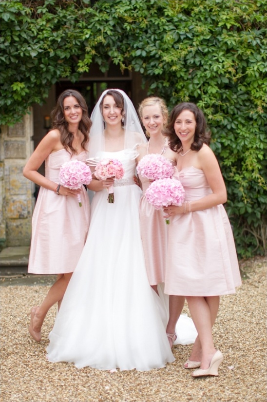 light pink bridesmaid dresses from the dessy group