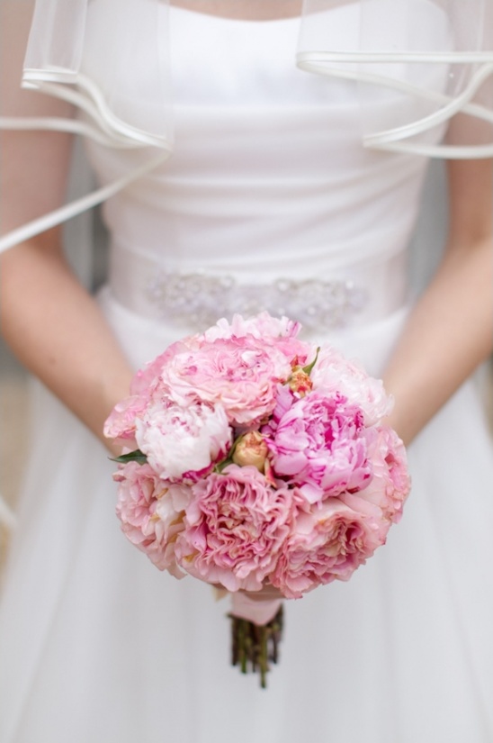pink peony wedding bouquet by jamie aston