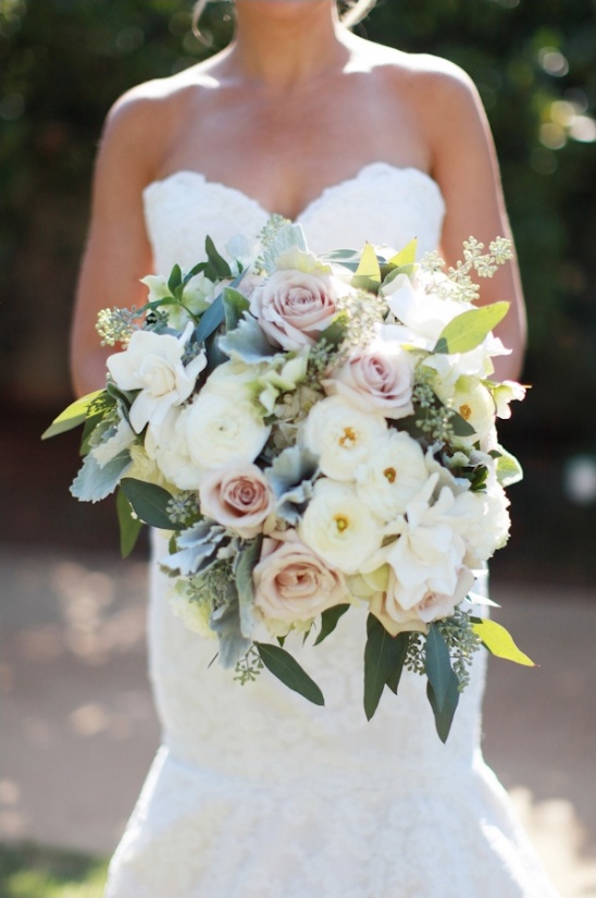 Beautiful wedding bouquet pastel roses and flowers