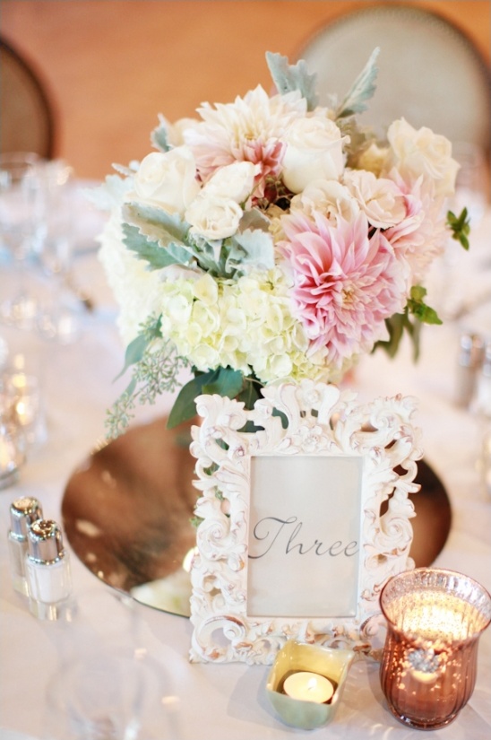 pink and white wedding arrangements