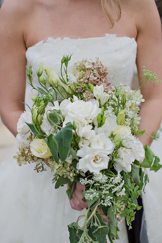 white bridal bouquet by The Gilded Ivy