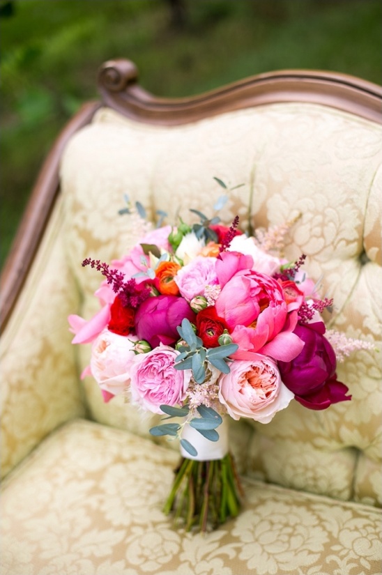 peonies and garden rose wedding bouquet