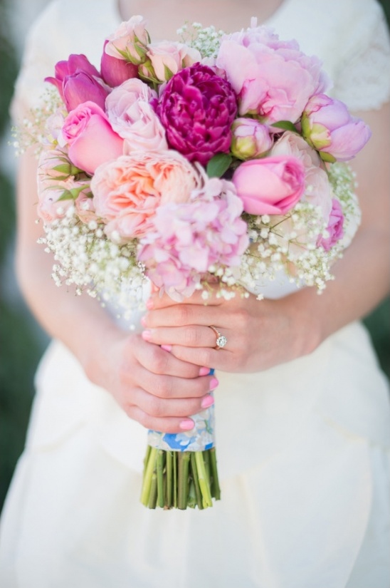 pink bridal bouquet by amy gallup