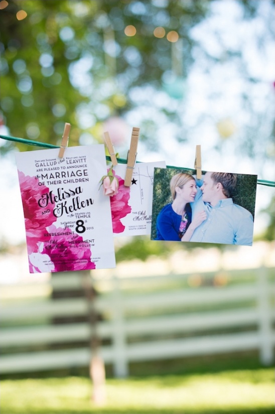 pink, black and white wedding stationery by jordan gallup design