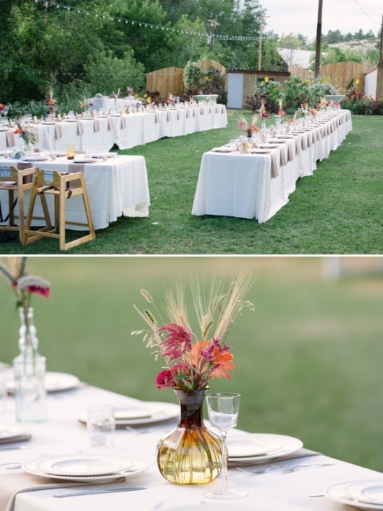 outdoor wedding reception at the lyons farmette