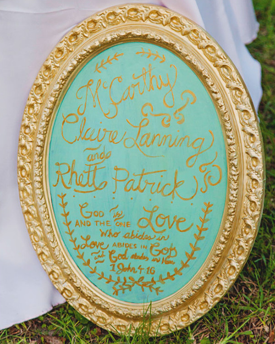Hand lettered wedding sign McCarthy Claire Lanning