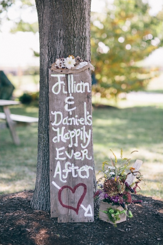 happily ever after rustic wedding sign