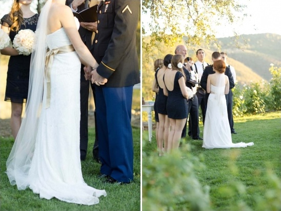Bride and groom exchanging vows at outdoor ceremony