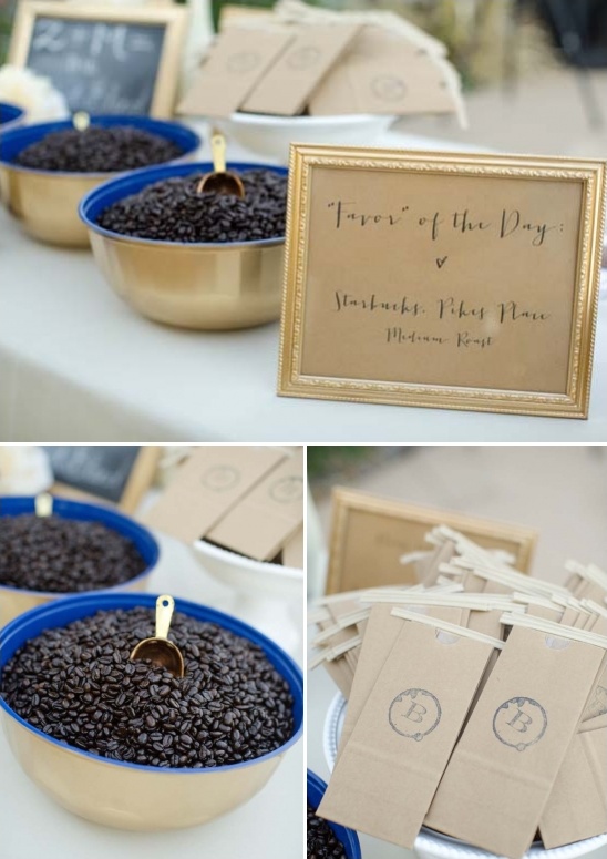 Wedding favors coffee beans Starbucks Pikes Place roast