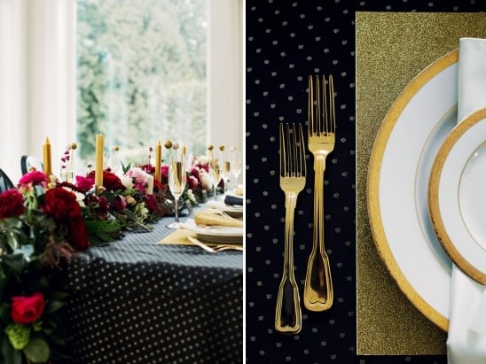 gold and black table decor ideas