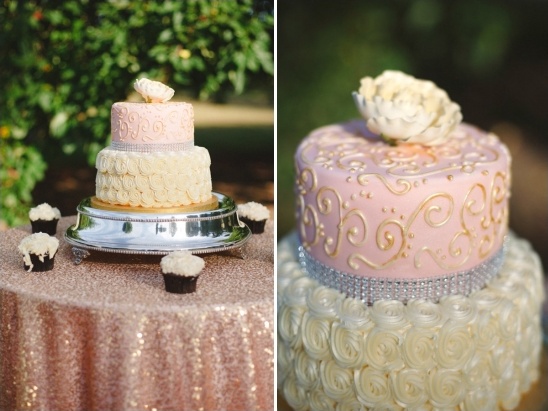 posh pink and gold cake table ideas