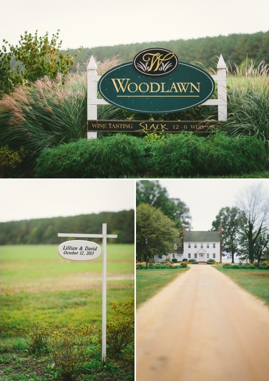 Woodlawn wedding venue sign and drive