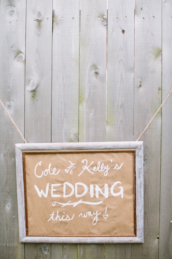 wedding sign painted on kraft paper