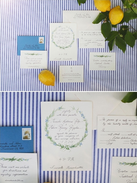 calligraphy inspired wedding invites