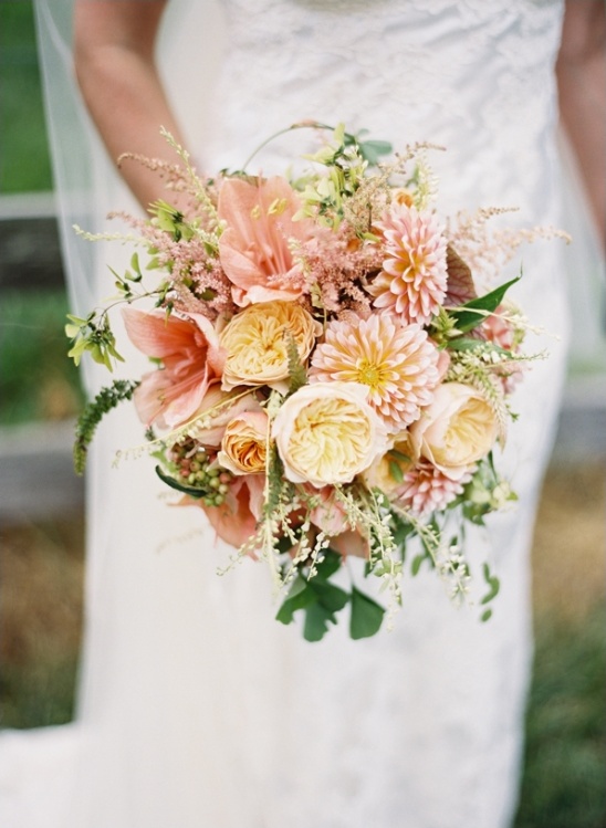 peach wedding bouquet