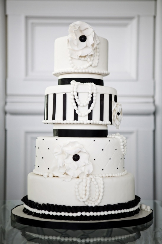 elegant black and white cake