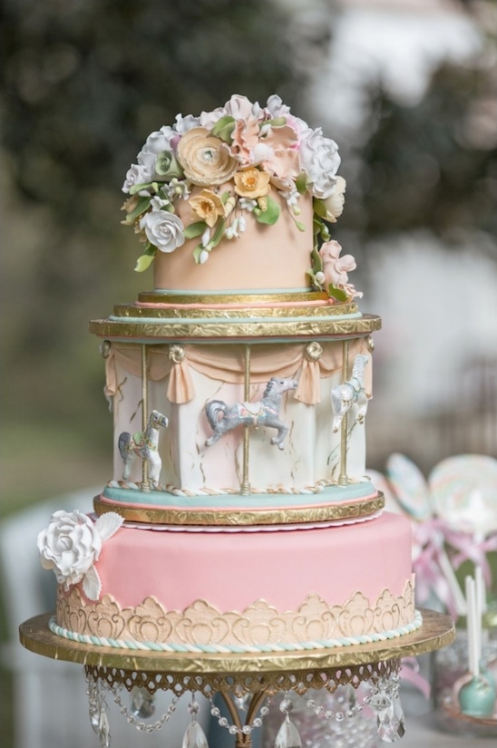 Carousel inspired wedding cake