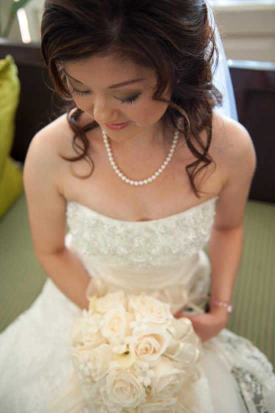 Bride holding a beautiful wedding bouquet
