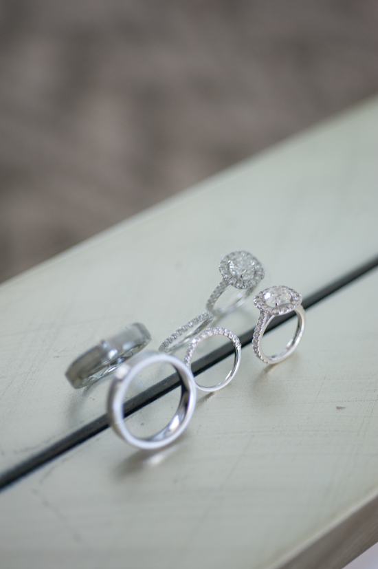 Elegant diamond rings displayed