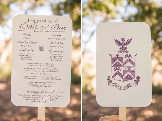 Wedding program fan, June 22, 2015