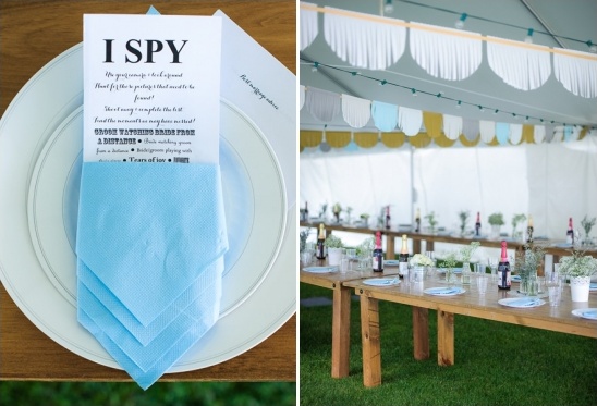 I spy wedding table game