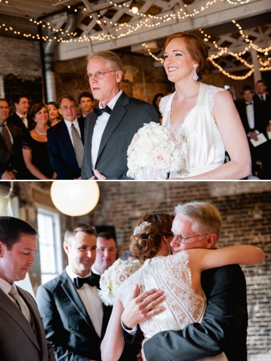 Bride and father walking down aisle, wedding ceremony