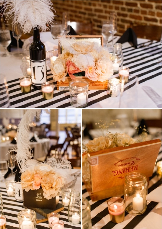 Elegant table centerpiece with flowers and candles