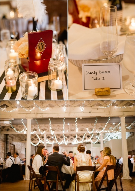 Wedding reception with guests dining