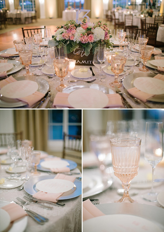 pink and white table decor
