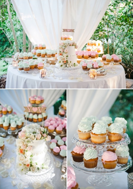 mint and pink wedding cake table ideas