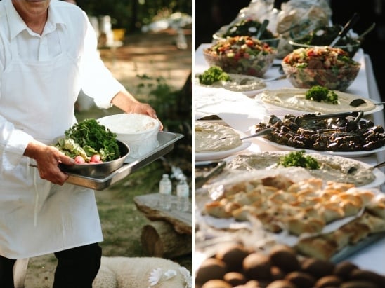 Greek food wedding reception
