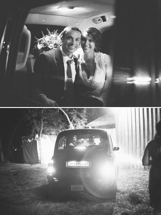 just married and getaway car