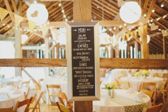 cute chalkboard wedding menu