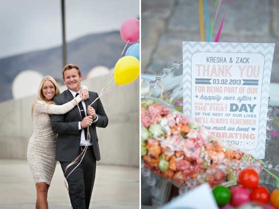 Couple thank you note wedding party