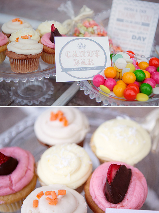 Cupcakes and colorful candy bar