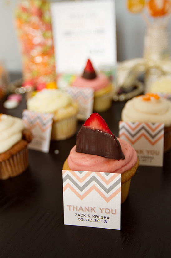Thank you cupcakes with strawberry topping
