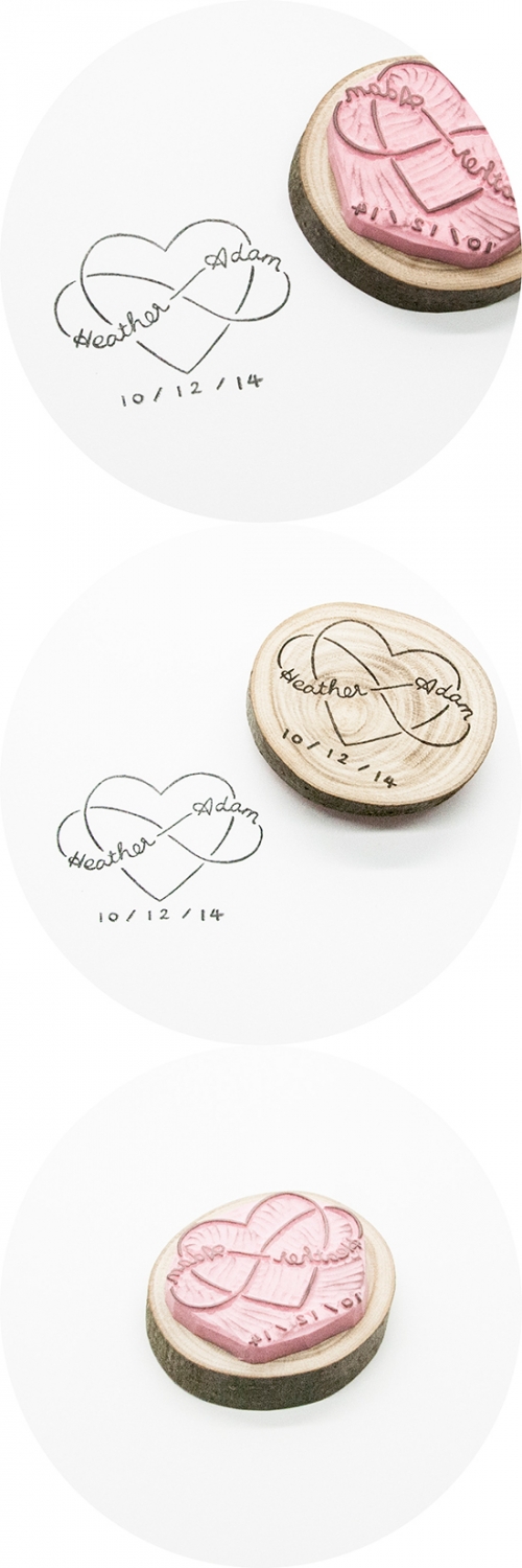 Love heart initial stamp, Personalized stamp wedding, Wedding