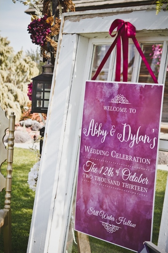Wedding sign for Abby & Dylan's October 12, 2013  event