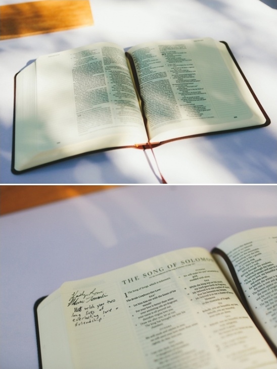 bible as a wedding guestbook